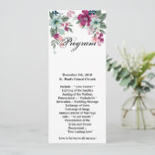 4x9.25 Cartes de programme Fleur tropicale en blan (Debout devant)