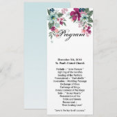 4x9.25 Cartes de programme Fleur tropicale en blan (Devant / Derrière)
