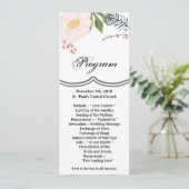 4x9.25 Cartes de programme Fleurs florales blanche (Debout devant)