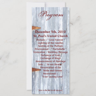 4x9.25 Cartes de programme Lavage blanc Bois Grang