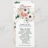 4x9.25 Cartes de programme Rose de jardin géométri (Devant / Derrière)