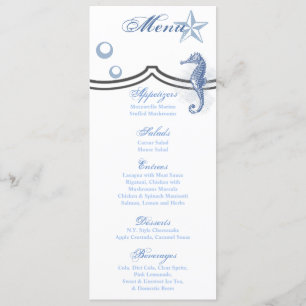 4x9.25 de Kaarten van het Menu Seahorse Zee Ocean 