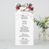 4x9.25 de Witte Rozen van de Kaarten van het Menu (Staand voorkant)