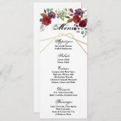 4x9.25 de Witte Rozen van de Kaarten van het Menu (Voorkant / Achterkant)