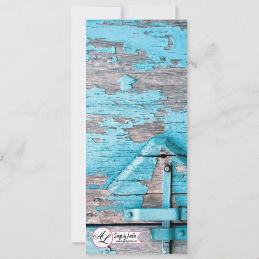 4x9.25 Menu Kaarten Blauw Hout Schuur Deurlaarzen (Achterkant)