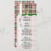 4x9.25 Menu Kaarten Gouden Glitter Rendier Plaid B (Voorkant / Achterkant)