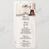 4x9.25 Menu Kaarten Laarzen Land Rustiek Western W (Voorkant / Achterkant)