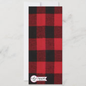 4x9.25 Menu Kaarten Red Buffalo Plaid Beer Zwart (Achterkant)