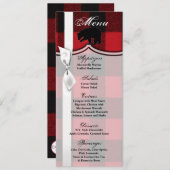 4x9.25 Menu Kaarten Red Buffalo Plaid Beer Zwart (Voorkant / Achterkant)