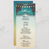 4x9.25 Menu Kaarten Strand Zonsondergang Palmbomen (Voorkant / Achterkant)