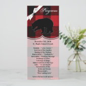 4x9.25 Programma Kaarten Red Buffalo Plaid Beer Zw (Staand voorkant)