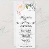 4x9.25 Programma Kaarten Witte Bloemen op Wit (Voorkant)