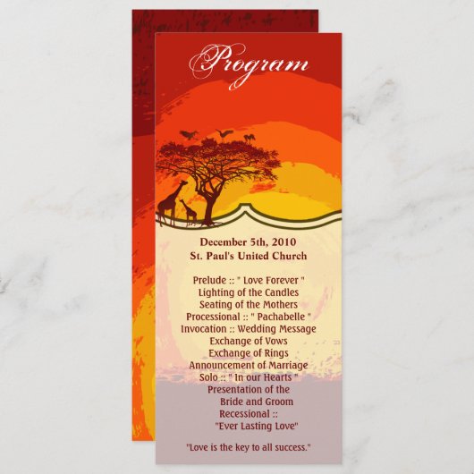 4x9.25 Programma voor kaarten van de Afrikaanse Sa (Voorkant / Achterkant)