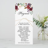 4x9.25 Programmakaarten Witte rozen Gold Geometric Kaart (Staand voorkant)