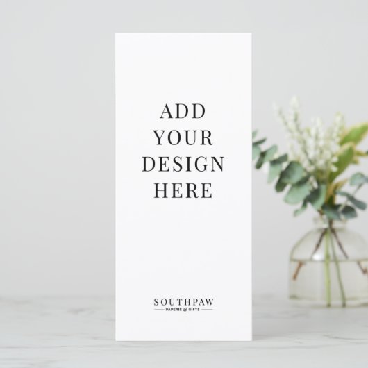 4x9" Menu Kaarten Custom Print (Staand voorkant)