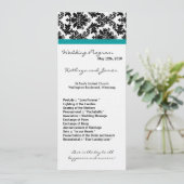 4x9 Programme de mariage - Noir Damas Turquoise Tu (Debout devant)
