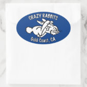 4x Crazy Rabbet or côte autocollant (Sac)