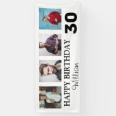 4x Foto Collage Happy Birthday Spandoek (Verticaal)