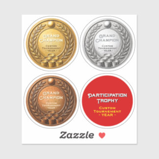 4x Medailles Beer Pong Toernooi Kampioenschap Sticker