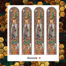 4xStained Glass Window Design of St. Gobnait  Sticker