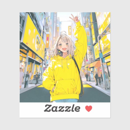 5万人達成に笑顔が溢れるJKシール seal|寿司娘 GenerativeAI Sticker (Vel)