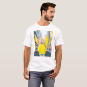 5万人達成に笑顔が溢れるJk Tシャツ|寿司娘 GenerativeAI T-shirt (Voorkant volledig)