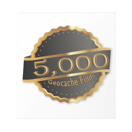 5000 VINDT GEOCACHING ACHIEVEMENT AWARD NOTITIEBLOK (Voorkant)