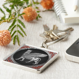 [500] Assyrian Winged Bull - Silver Lamassu Sleutelhanger
