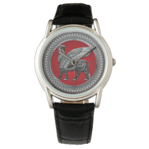 [500] Assyrische scharnieren: zilver en zwarte Lam Horloge