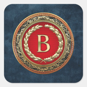 [500] "B" Gold  Monogram Vierkante Sticker