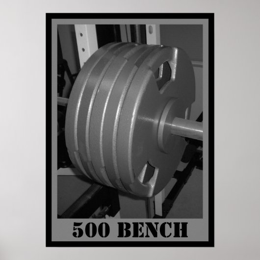 500 BENCH Poster de levage de poids (Devant)