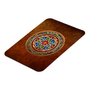 [500] Celtic Cross [Gold+Enamel] Magneet