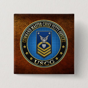 [500] CG: Commando Master Chief Petty Officer (CMC Vierkante Button 5,1 Cm