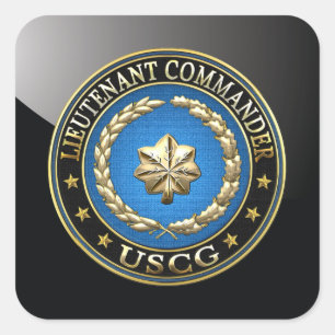 [500] CG: luitenant-commandant (LCDR) Vierkante Sticker