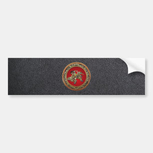 [500] Hokusai - Shoki Riding Shishi Lion Bumpersticker