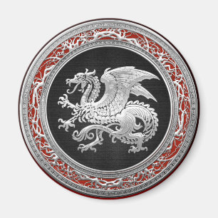 [500] IJslandse draak, Landvætir [Silver] Magneet