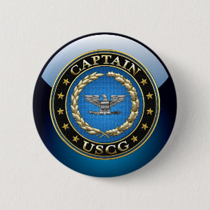 [500] Kustwacht: Kapitein (CAPT) Ronde Button 5,7 Cm