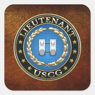 [500] Kustwacht: luitenant (LT) Vierkante Sticker