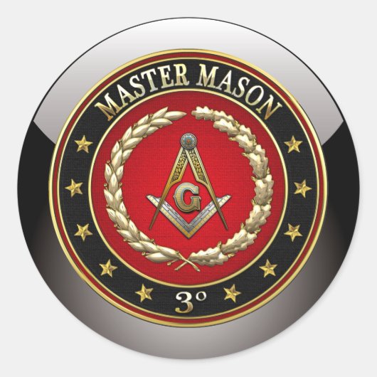 [500] Master Mason, derde graad [speciale editie] Ronde Sticker (Voorkant)