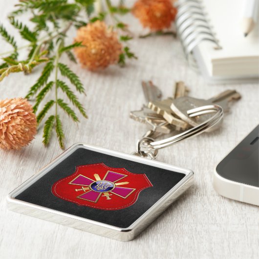 [500] Oekraïnse grondstrijdkrachten Emblem Sleutelhanger (Zijkant)