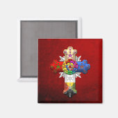[500] Rosy Cross (Roos Croix) Magneet (Voorkant / Achterkant)
