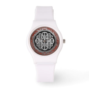 [500] Sacred Celtic Silver Knot Cross Horloge