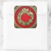 [500] Serpent God Quetzalcoatl [Gold] Vierkante Sticker (Tas)