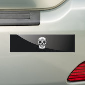[500] Silver Human Skull. Bumpersticker (Op auto)