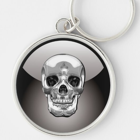 [500] Silver Human Skull. Sleutelhanger (Voorkant)