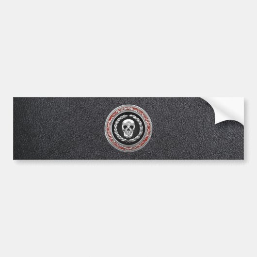 [500] Silver Skull Bumpersticker (Voorkant)