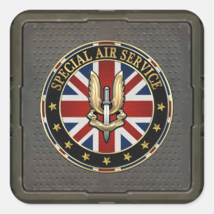 [500] Special Air Service (SAS)-badge [3D] Vierkante Sticker