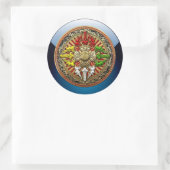 [500] Tibetan Double Dorje Mandala Ronde Sticker (Tas)