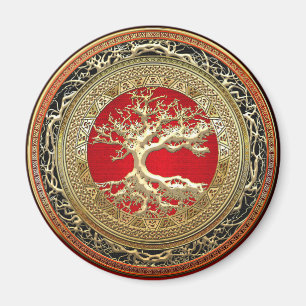 [500] Treasure Trove: Celtic Tree of Life [Gold] Magneet