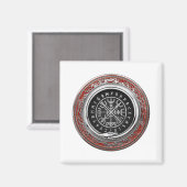 [500] Vegvisir - Viking Silver Magic Runass Magneet (Voorkant / Achterkant)